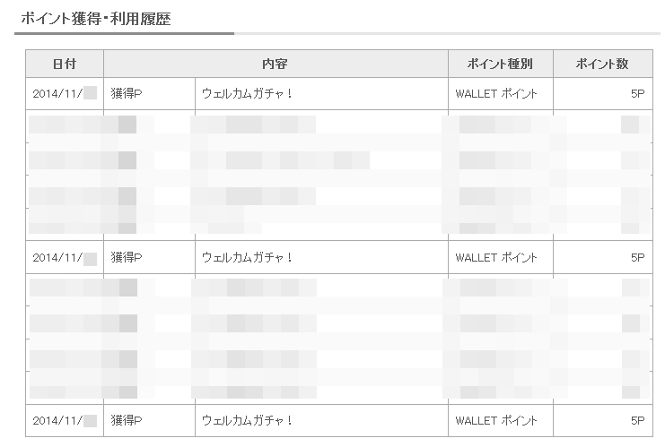 2014年11月(ウェルカムガチャ！)