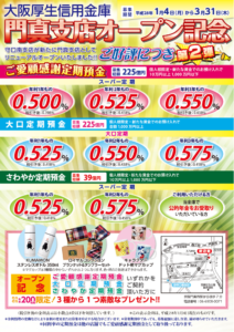 門真支店オープン記念(大阪厚生信用金庫)