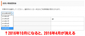2016年10月になると、2016年4月が消える